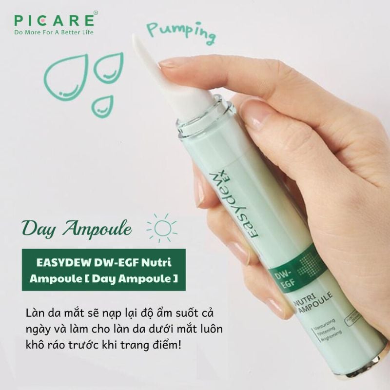 Tinh chất giúp dưỡng sáng da cấp ẩm hỗ trợ dấu hiệu lão hóa ban ngày Easydew Ex DW-EGF Nutri Ampoule 15ml