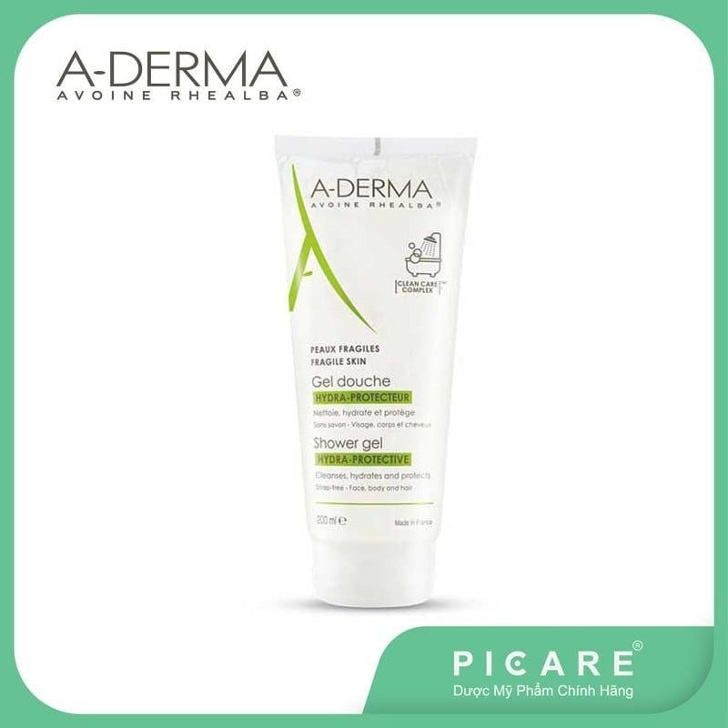 Gel rửa mặt tắm gội dịu nhẹ dành cho da bé da nhạy cảm A-Derma Hydra Shower Gel Protective 200ml
