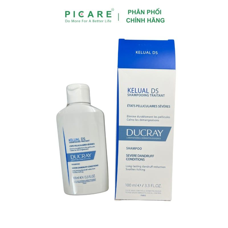 Dầu Gội Giúp Làm Sạch Gàu, Hỗ Trợ Ngừa Gàu Tái Phát Kèm Ngứa Da Dầu Ducray Kelual DS Shampoo 100ml