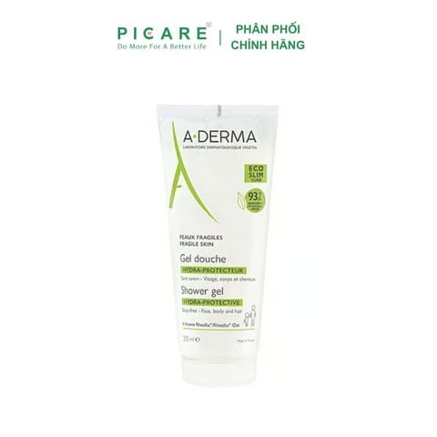 Gel rửa mặt tắm gội dịu nhẹ dành cho da bé da nhạy cảm A-Derma Hydra Shower Gel Protective 200ml