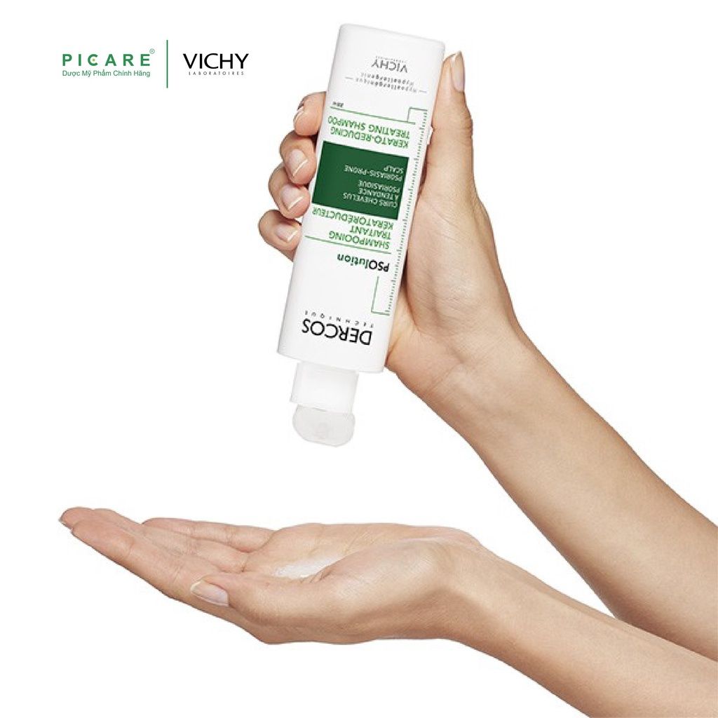 Dầu gội làm sạch tóc và da đầu dành cho da đầu gàu ngứa Vichy Dercos PSOlution Kerato-Reducing Treating Shampoo 200ml