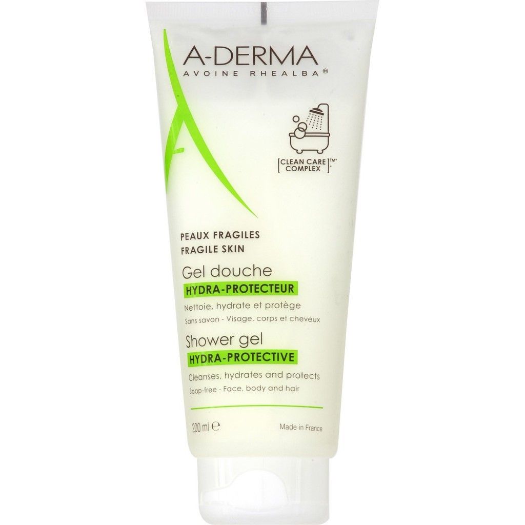 Gel rửa mặt tắm gội dịu nhẹ dành cho da bé da nhạy cảm A-Derma Hydra Shower Gel Protective 200ml