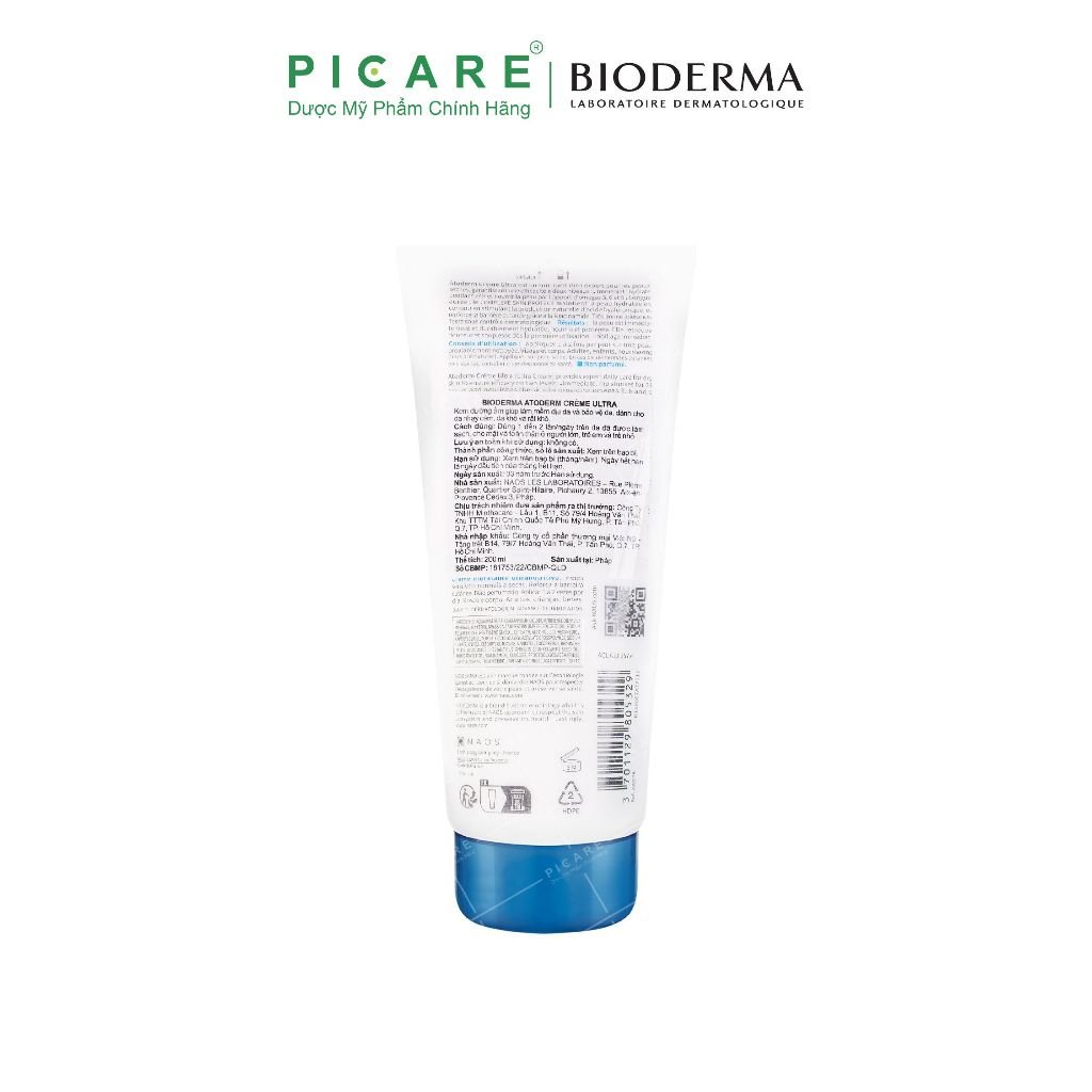 Kem làm dịu phục hồi cho da khô đến da rất khô Bioderma Atoderm Creme 200ml