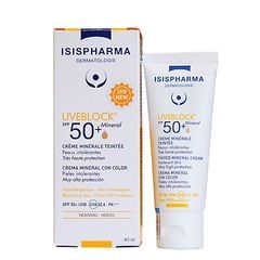 Kem chống nắng nâng tone da nhạy cảm Isis Pharma Uveblock SPF50+ Mineral Tinted Cream 40ml [ Có Màu ]