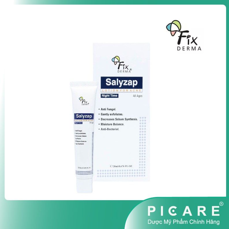 Kem dưỡng giảm mụn ban đêm Fixderma Salyzap Lotion For Acne 20ml