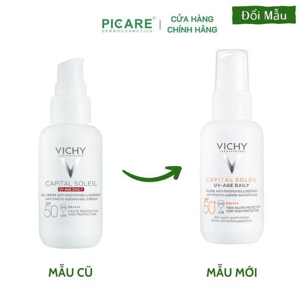 Kem chống nắng bảo vệ da ngăn ngừa thâm nám Vichy Capital Soleil UV Age Daily Anti Photo-Ageing Water Fluide SPF50 40ml