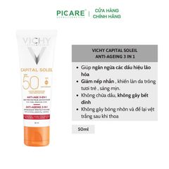 Kem chống nắng ngăn ngừa các dấu hiệu lão hóa Vichy Ideal Soleil Anti-Age SPF50+ 50ml