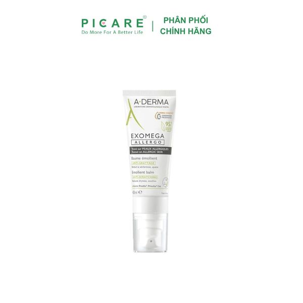 Kem dưỡng ẩm chuyên biệt cho da khô da cơ địa A-Derma Exomega Allergo Emollient Balm 40ml
