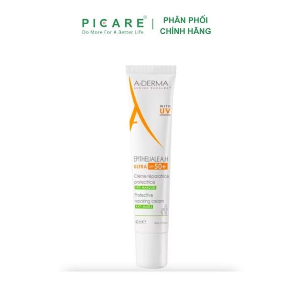 Kem hỗ trợ liền sẹo phục hồi và tái tạo da bị tổn thương có chống nắng A-Derma Epitheliale A.H Ultra SPF50+ Cr 40ml