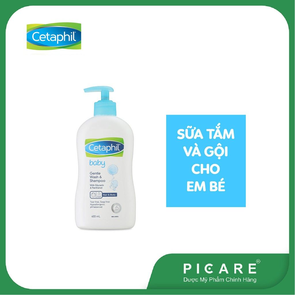 Sữa tắm gội 2 trong 1 Cetaphil Baby Gentle Wash & Shampoo 400ml