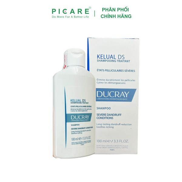 Dầu Gội Giúp Làm Sạch Gàu, Hỗ Trợ Ngừa Gàu Tái Phát Kèm Ngứa Da Dầu Ducray Kelual DS Shampoo 100ml