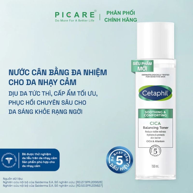 Nước cân bằng phục hồi và nuôi dưỡng da Cetaphil Soothing & Comforting Cica Balancing Toner 150ml