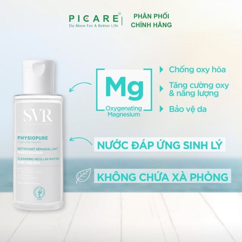 Nước tẩy trang dành cho da nhạy cảm SVR Physiopure Eau Micellaire 75ml
