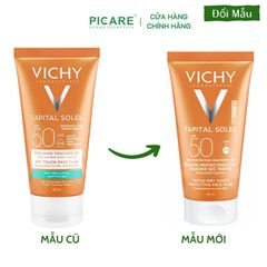 Kem chống nắng không gây nhờn rít cho da hỗn hợp Vichy Capital Soleil Mattifying Dry Touch Face Fluid SPF50 UVB+UVA 50ml