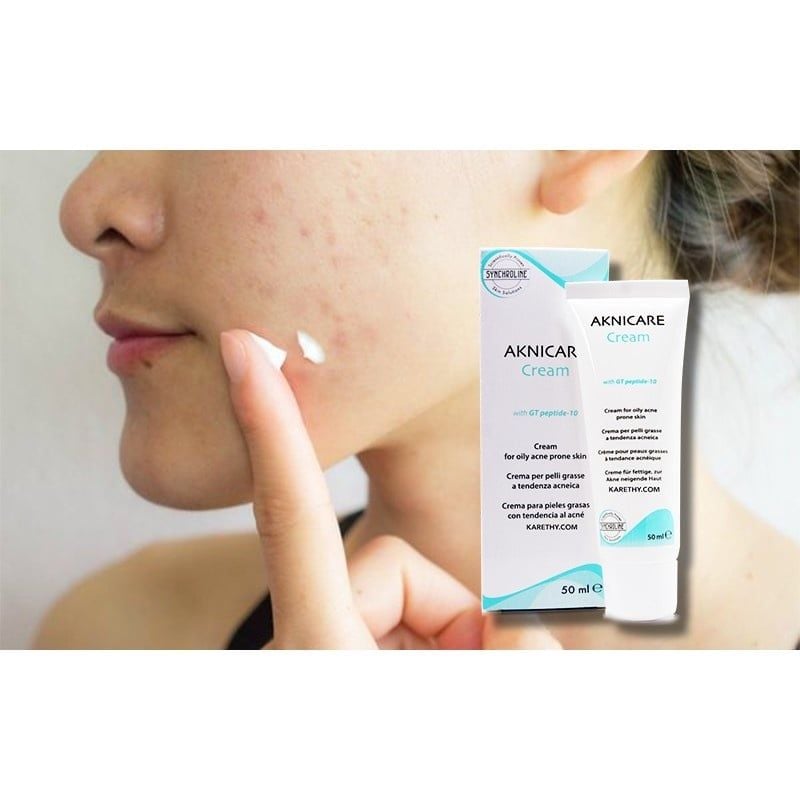 Kem kiểm soát giảm tăng tiết bã nhờn và dưỡng ẩm cho da mụn giảm mụn sưng viêm Aknicare Cream 50ml