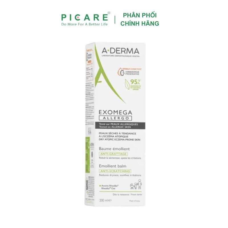 Kem dưỡng ẩm chuyên biệt cho da cơ địa da khô A-Derma Exomega Allergo Emollient Balm ( 40ml - 200ml )