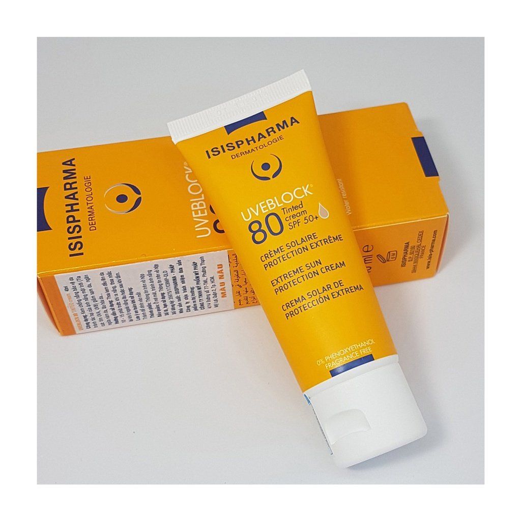 Kem Chống Nắng Bảo Vệ Cho Da Thường Isis Pharma Uveblock Tinted SPF80+ 40ml (Có Màu)