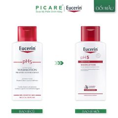 Sữa tắm và rửa mặt dành cho da nhạy cảm Eucerin Washlotion pH5 200ml - 63071