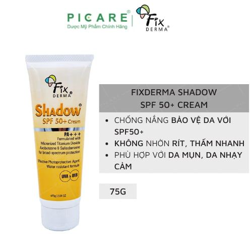Kem chống nắng vật lí dành cho da nhạy cảm Fixderma Shadow Cream SPF 50+ 75g