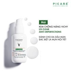 Kem chống nắng dành cho da dầu mụn, mụn nội tiết Vichy Capital Soleil UV-Clear Anti-Imperfections Water fluid 40ml