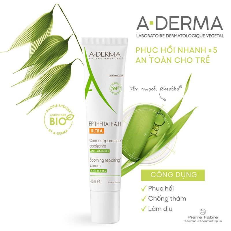Kem phục hồi và tái tạo da sau tổn thương, laser A-Derma Epitheliale A.H Ultra Soothing Repairing Cream - 40ml