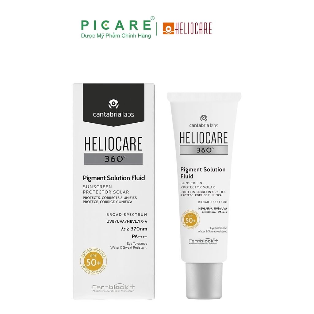 Kem chống nắng ngăn ngừa và kiểm soát tình trạng tăng sắc tố đốm nâu Heliocare 360 Pigment Solution Fluid SPF50+ 50ml