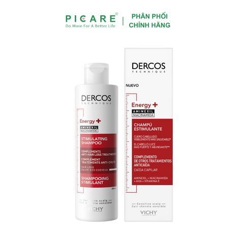 Dầu gội dưỡng ngăn ngừa và giảm rụng tóc Vichy Dercos Energising Aminexil Stimulating Shampoo 200ml