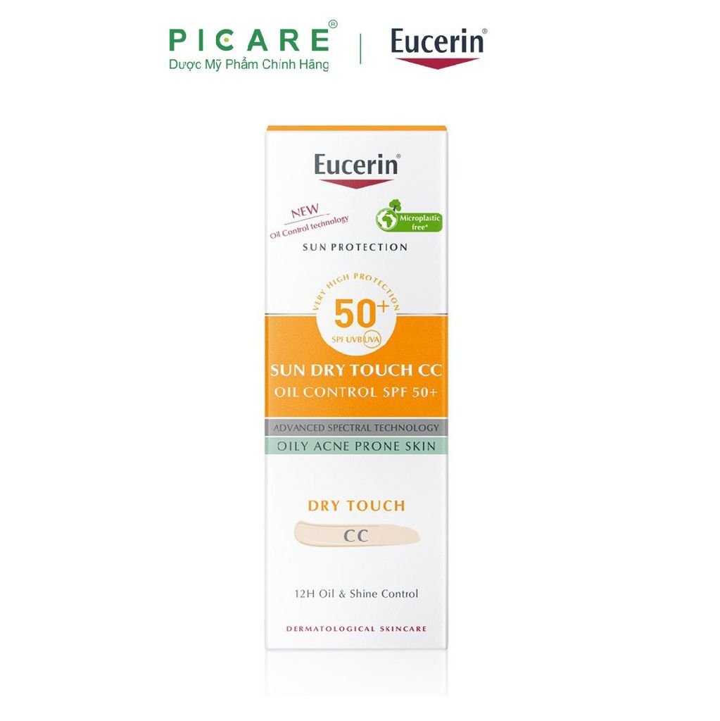 Kem Chống Nắng Che Khuyết Điểm Eucerin Sun Dry Touch CC Oil COntrol SPF50+ 50ml (Có Màu) – 87937