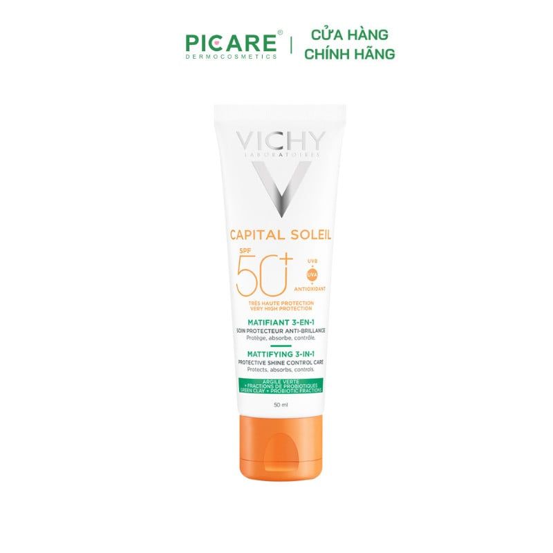 Kem Chống Nắng Kiềm Dầu Vichy Capital Soleil Mattifying 3in1 SPF50+ 50ml