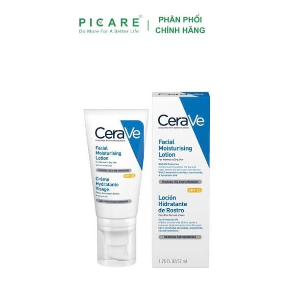 Sữa Dưỡng Ẩm Chuyên Biệt Chống Nắng Ban Ngày CeraVe Facial Moisturising Lotion AM SPF25 52ml