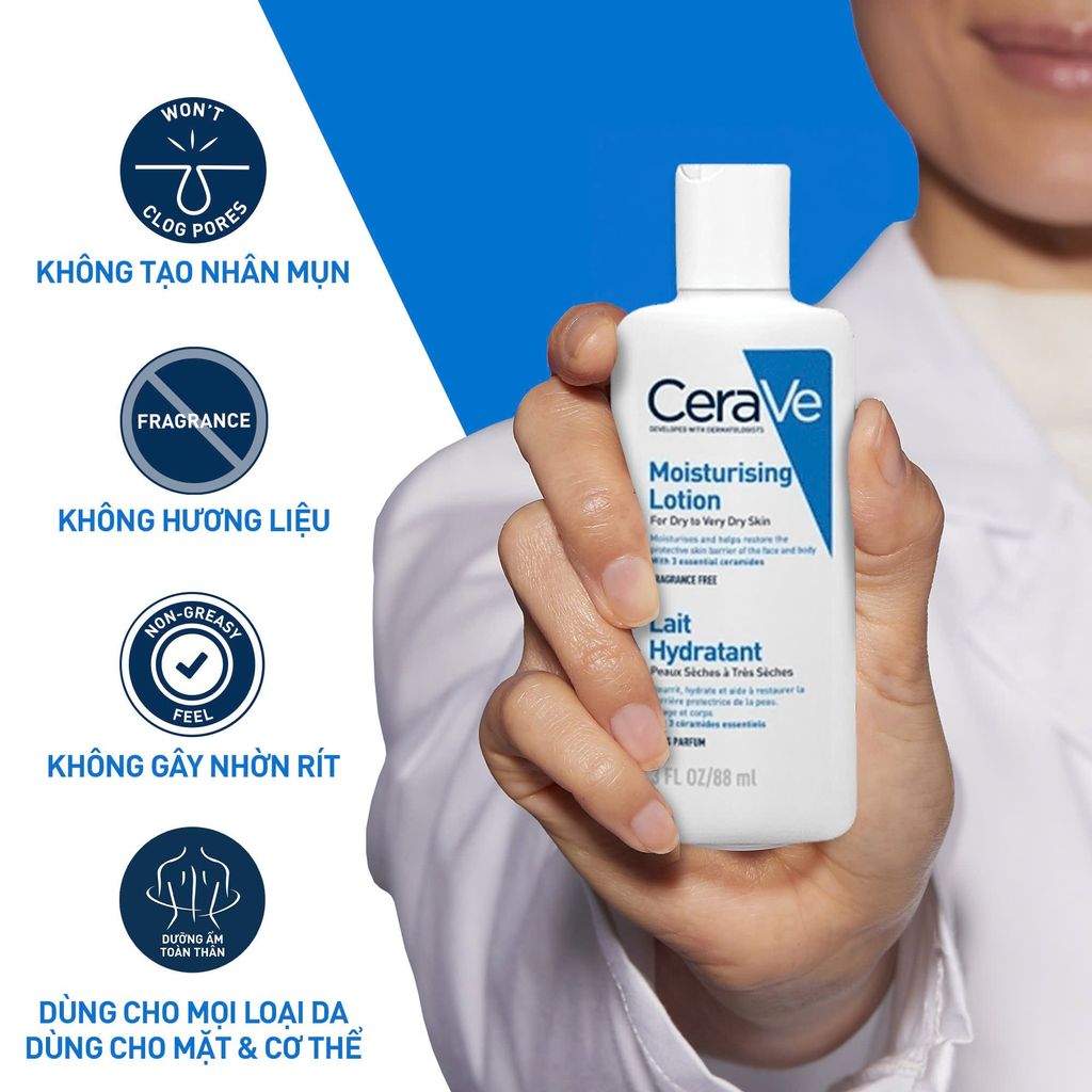 Sữa Dưỡng Ẩm Toàn Thân Dành Cho Da Khô CeraVe Moiturising Lotion 88ml