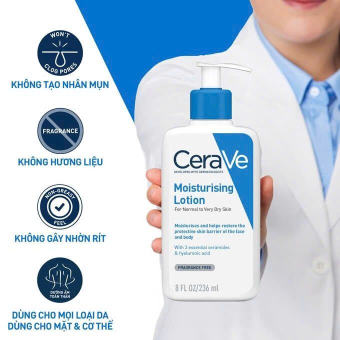 Sữa Dưỡng Ẩm Toàn Thân Dành Cho Da Khô CeraVe Moiturising Lotion 236ml
