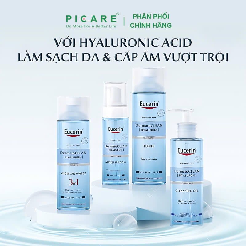 Nước Tẩy Trang Dành Cho Da Nhạy Cảm Eucerin DermatoCLEAN Hyaluron Micellar Water 3In1 200ml – 63997