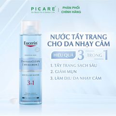 Nước Tẩy Trang Dành Cho Da Nhạy Cảm Eucerin DermatoCLEAN Hyaluron Micellar Water 3In1 200ml – 63997
