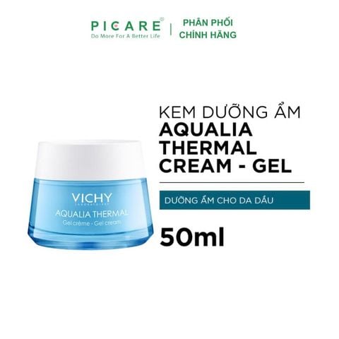 Gel dưỡng ẩm cung cấp nước cho da thường đến hỗn hợp Vichy Aqualia Thermal Rehydrating Cream Gel 50ml