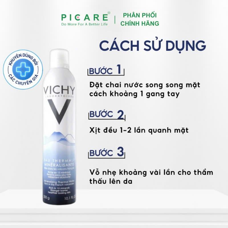 Xịt khoáng dưỡng da cấp ẩm Vichy Mineralizing Thermal Water 300ml