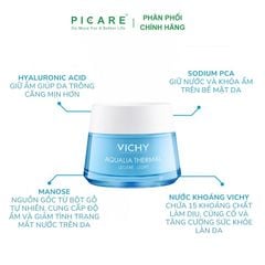 Kem dưỡng ẩm cho da thường đến da khô Vichy Aqualia Thermal Rehydrating Light Cream 50ml