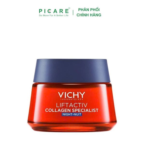 Kem Dưỡng Vichy Ngăn Lão Hóa, Sáng Da Collagen Liftactiv Collagen Night Specialist Chuyên Biệt 50ml