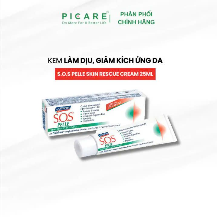 Kem giúp dưỡng ẩm làm dịu da ngứa, kích ứng  S.O.S PELLE Skin Rescue Cream 25ml