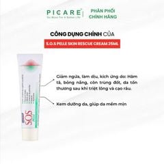 Kem giúp dưỡng ẩm làm dịu da ngứa, kích ứng  S.O.S PELLE Skin Rescue Cream 25ml