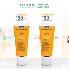 Kem chống nắng có màu dành cho da khô ISIS Pharma Uveblock SPF50+ Fluide 40ml ( Không màu )