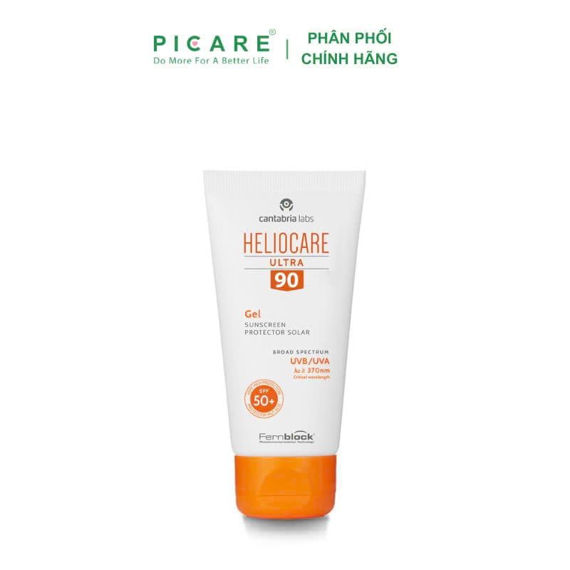 Kem Chống Nắng Dạng Gel Cho Da Thường, Da Nhờ, Da Mụn Và Da Hổn Hợp Heliocare Gel 90 SPF50+ 50ml