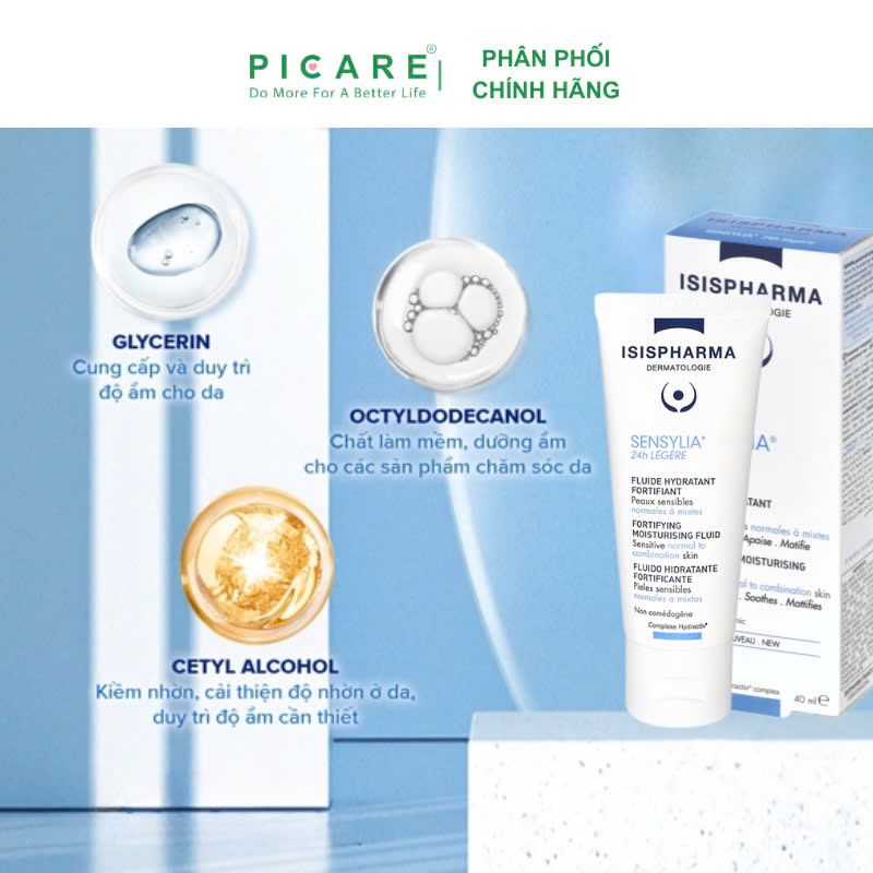 Kem Dưỡng Ẩm Và Giảm Kích Ứng Da Isis Pharma Sensylia Legere 40ml