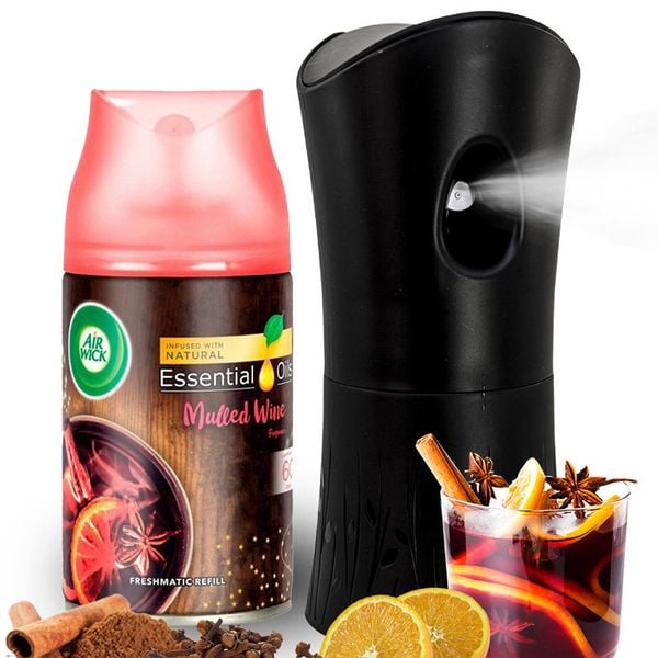 Chi tiet may xit thom phong tu dong airwick awk0497 mulled wine 250ml huong cam que dinh huong 4 vivians