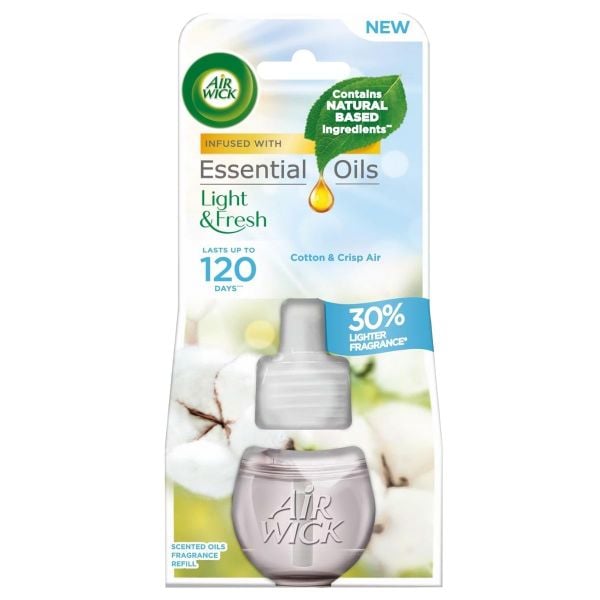Chai tinh dầu cắm điện Air Wick Refill AWK3172 Cotton & Crisp Air 19ml (Hương hoa bông)