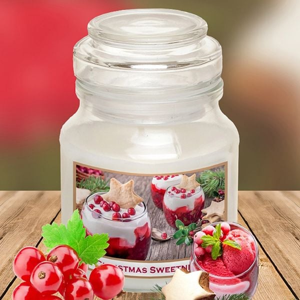 Hũ nến thơm tinh dầu Bartek Candles BAT0905 Christmas Sweetnees 130g (Hương nho chuỗi ngọc)