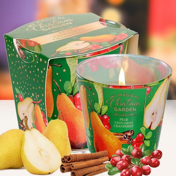 Ly nến thơm Bartek Candles BAT7495 Christmas Garden 115g (Hương cam, lê, quế)