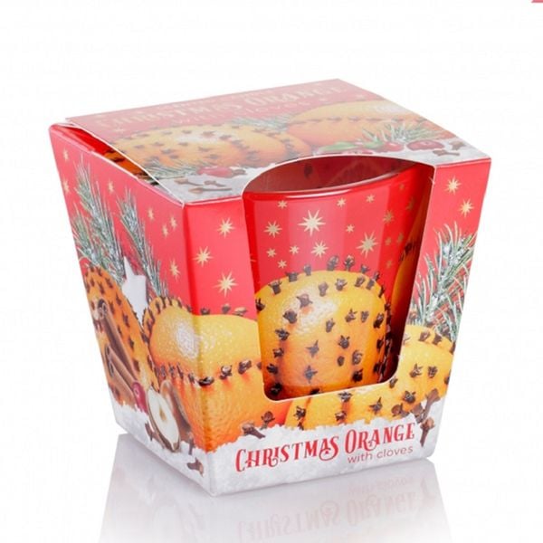 Ly nến thơm Bartek Candles BAT7943 Christmas Orange with Cloves 115g (Hương cam, quế, đinh hương)