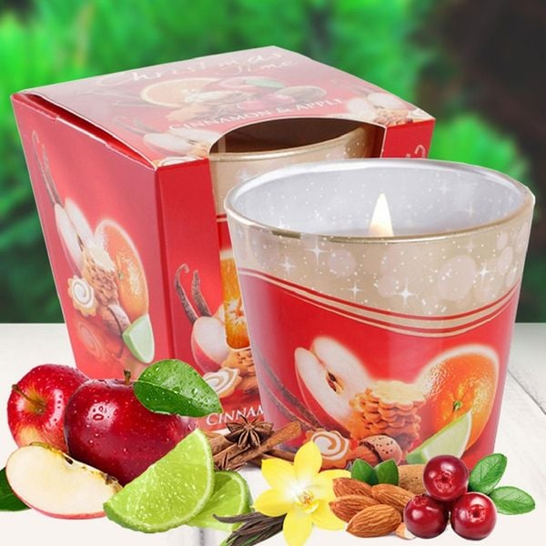 Ly nến thơm Bartek Candles BAT2553 Christmas Time 115g (Hương bánh táo, quế)