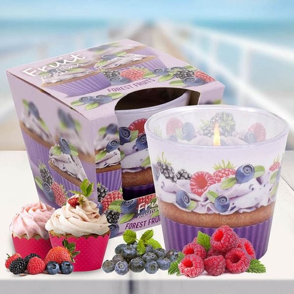 Ly nến thơm Bartek Candles BAT5568 Fruit Muffins 115g (Hương hoa quả)